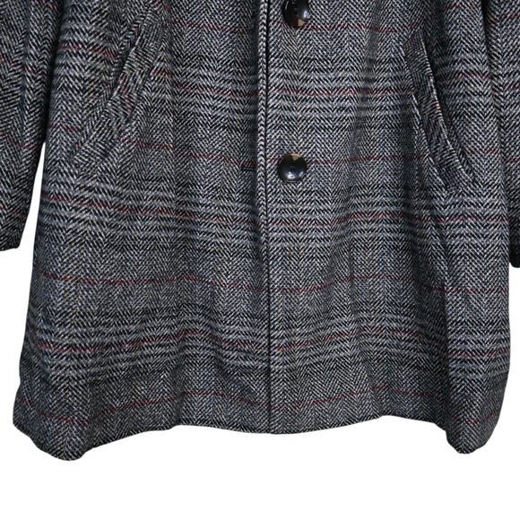 Maralyn & Me Women's XL Gray Plaid Lined Coat - Picture 5 of 10